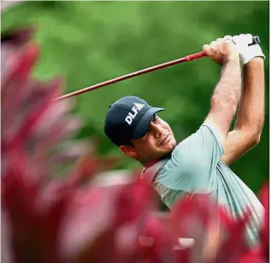  ?? — S.S.KANESAN/ The Star ?? Impressive: India’s Shubhankar Sharma teeing off at hole12 during the third round of the CIMB Classic at TPC in Kuala Lumpur on Saturday.