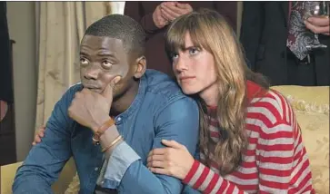  ?? Justin Lubin ?? DANIEL KALUUYA, Allison Williams in “Get Out,” one of 2017’s few films by a black director, Jordan Peele.