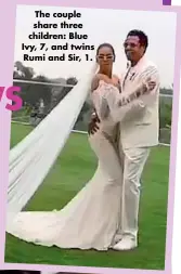  ??  ?? The couple share three children: Blue Ivy, 7, and twins Rumi and Sir, 1.