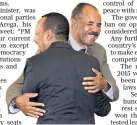  ??  ?? Abiy Ahmed embraces Eritrean leader Isaias Afwerki this month