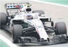  ??  ?? Williams’ Russian driver Sergey Sirotkin powers his car during the third free practice session of the F1 Brazil Grand Prix, at the Interlagos racetrack in Sao Paulo, Brazil. — AFP photo