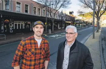  ?? BRUCE MACKAY/THE POST ?? Business owners in Wellington’s nightlife district want to throw a New Year’s street festival – all they need is the green light from the council. Pictured are Mat Lear, co-owner of Lulu and Jeremy Smith, Trinity Group.