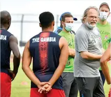  ?? ?? The Gambian team arrived in Yamoussouk­ro… yesterday.