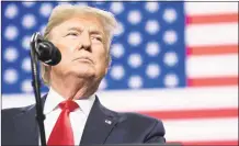  ?? SAUL LOEB / AFP via Getty Images ?? President Donald Trump speaks during a campaign rally at Huntington Center in Ohio Jan. 9. He intends to resume holding rallies on June 20 despite the pandemic.