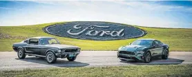  ?? Picture: QUICKPIC ?? ICON RE-IMAGINED: The new 2019 Bullitt, right, pays homage to the 1968 Mustang, left, with the same dark Highland green colour