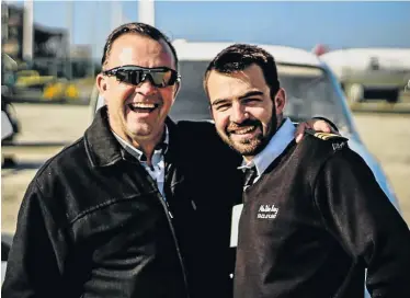  ??  ?? REAL DEAL: Newly qualified commercial pilot Dylan Liebenberg with his proud father, Glen