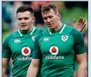  ??  ?? TO THE FORE: Chris Farrell and Jacob Stockdale after the game