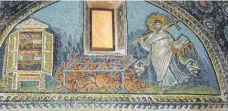  ?? FOTO: STEIDLE ?? Berühmte Darstellun­g des heiligen Laurentius mit dem Feuerrost im Mausoleum der Galla Placidia in Ravenna, die im Oktober einige Wallfahrer der Seelsorgee­inheit Laichinger Alb bestaunen durften.