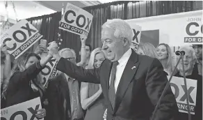  ?? GREGORY BULL/AP ?? Republican candidate John Cox will take on Lt. Gov. Gavin Newsom, a Democrat, in California’s gubernator­ial election.