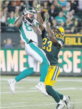  ?? — THE CANADIAN PRESS FILES ?? Saskatchew­an’s Naaman Roosevelt, left, has sparkled during the first half of a terrible 2016 Riders’ season.