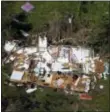  ?? NICOLE RAUCHEISEN/NAPLES DAILY NEWS VIA AP ?? This aerial photo shows a damaged structure in Immokalee, Fla., on Sept. 16, six days after Hurricane Irma.