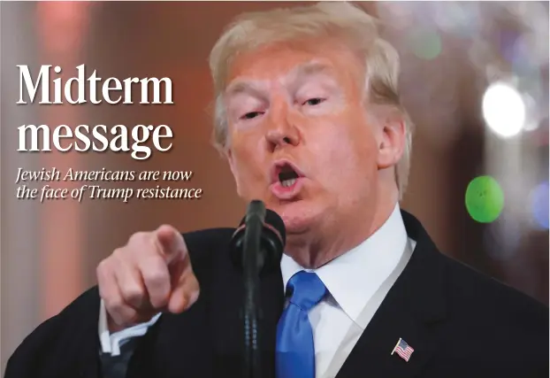  ?? (Kevin Lamarque/Reuters) ?? US PRESIDENT Donald Trump takes a question Wednesday during a news conference at the White House following Tuesday’s midterm congressio­nal elections.