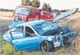  ?? Picture: ALAN BARBER ?? The scene of Sunday’s crash at Birregurra.