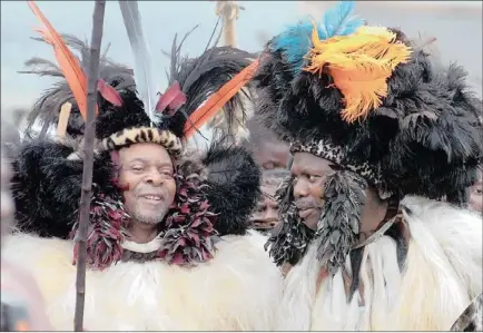  ??  ?? Heritage Day, on Monday, should be a day to get South Africans talking about a common national heritage – not be a day when separate ethnic groupings celebrate respective heritages. In this file picture, King Goodwill Zwelithini and Premier Zweli...