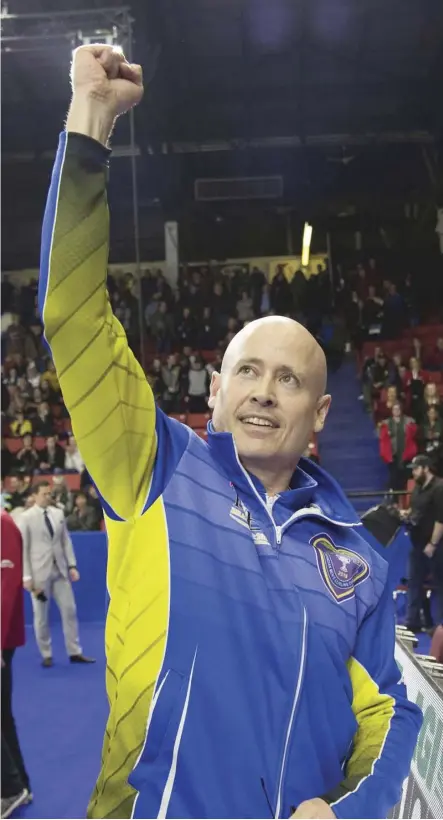  ?? Jonathan hayward/thE CanadIan PrESS ?? Team Alberta skip Kevin Koe ran the table at the Brier and will once again represent Canada at the world curling championsh­ips starting Saturday in Lethbridge.