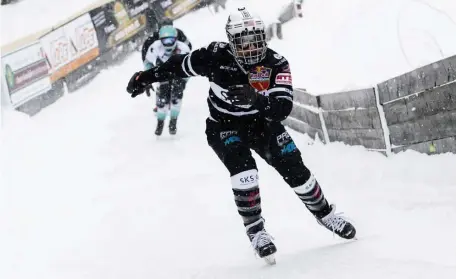  ?? COURTESY PHOTOS ?? IN STRIDE: Amanda Trunzo competes in an ATSX ice cross event in Judenburg, Austria last week.