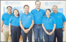  ?? ?? In photo (from left) are Dr. Manuel Francisco Roxas, Healthway Cancer Care Hospital medical director; Jenara Rosanna Ong, Healthway Cancer Care Hospital chief operating officer; Jaime Ysmael, Healthway Medical Network president and CEO; Paolo Borromeo, AC Health president and CEO; Ruby Chiong, Healthway Cancer Care Hospital chief finance officer and Dr. Conrado Gabriel Lorenzo, Healthway Cancer Care Hospital medical advisory council head.