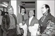  ?? AP FILE PHOTO ?? Composer-lyricist Stephen Sondheim (left) is shown with cast members of “Pacific Overtures” after the closing performanc­e of the revival musical in New York in 1984.