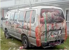  ??  ?? The vandals used a ‘‘huge amount’’ of paint, Putaruru school principal Trish Scown said.