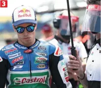  ??  ?? 3 [3] CAIDA Alex Marquez connaît un début de saison difficile. Il est à nouveau parti à la faute à Jerez.