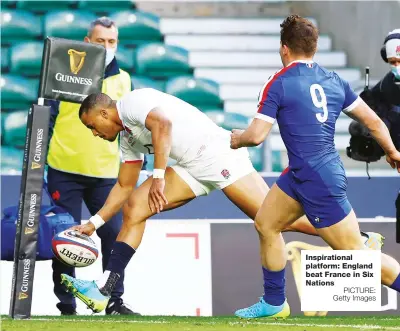  ?? PICTURE: Getty Images ?? Inspiratio­nal platform: England beat France in Six Nations