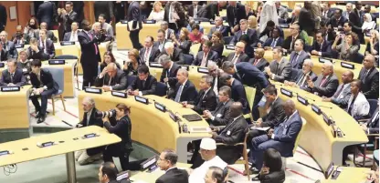  ?? PRESIDENCI­A ?? Cumbre. El presidente Danilo Medina asistió ayer al encuentro de alto nivel: “La financiaci­ón de la agenda 2030 para el Desarrollo”, convocado por el secretario general de la ONU, Antonio Guterres.