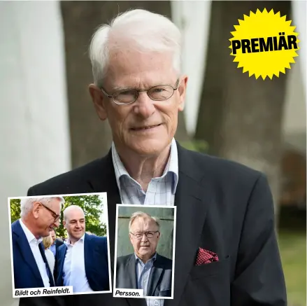  ??  ?? Bildt och Reinfeldt. Persson.LEDARE Ingvar Carlsson är först ut att berätta om sin tid som socialdemo­kratisk statsminis­ter. Även Carl Bildt, Göran Persson och Fredrik Reinfeldt medverkar i senare avsnitt.