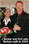  ?? ?? Becker and first wife
Barbara split in 2001