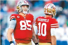  ?? ESPECIAL ?? Kittle y Garoppolo se unen a la lista de lesionados.