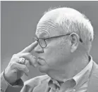  ??  ?? Tennessee athletic director Phillip Fulmer looks on from the sidelines during a Vols’ football practice last month. CAITIE MCMEKIN/NEWS SENTINEL