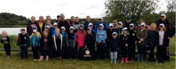  ??  ?? Liam Kelk and his daughter’s classmates about to fish their match at Sheffield’s Kiveton Waters.