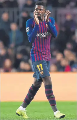  ?? FOTO: GETTY IMAGES ?? Dembélé se mostró contento tras su tanto ante el Tottenham