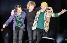  ?? J. ROSE Rogers & Cowan PMK ?? Members of The Rolling Stones on the No Filter Tour in 2021. Pictured: Ron Wood, Mick Jagger and Keith Richards.