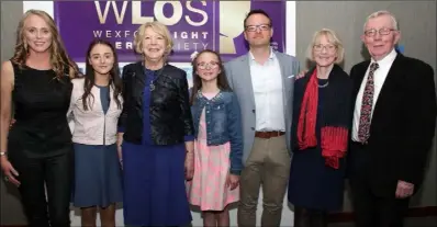  ??  ?? The guest of honour at the launch with family members (from left): Elizabeth McKiernan Becker, Iseult McKiernan Becker, Sabina Higgins, Esme McKiernan Becker, Craig Becker, Eileen McKiernan and Dr Paddy McKiernan.