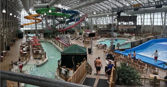  ?? PHOTO BY MOIRA MCCARTHY ?? Skiing not your thing? Jay Peak’s waterpark serves up lots of indoor, summerlike fun.