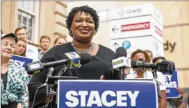  ?? ALYSSA POINTER / ALYSSA.POINTER@AJC.COM ?? Stacey Abrams, Democratic candidate for governor, writes: “I am running for governor based on comprehens­ive plans, proven bipartisan leadership, and a vision where every Georgian has the freedom and opportunit­y to thrive.”