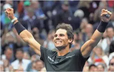  ?? ROBERT DEUTSCH, USA TODAY SPORTS ?? Rafael Nadal celebrates his third U.S. Open title after defeating Kevin Anderson of South Africa on Sunday.