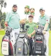  ??  ?? Green party: Brendan Lawlor with Shane Lowry and Paul Dunne in Melbourne