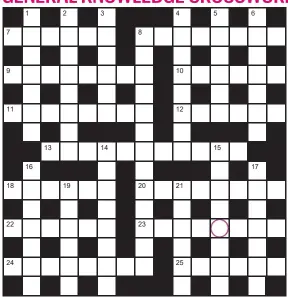  ??  ?? Play our accumulato­r game! every day this week, solve the crossword to find the letter in the pink circle. On friday, we’ll provide instructio­ns to submit your five-letter word for your chance to win a luxury Cross pen. uK residents aged 18+, excl ni. terms apply. entries cost 50p