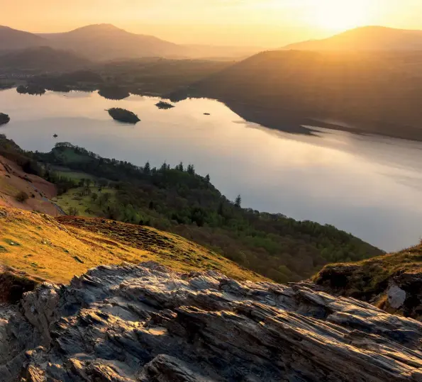  ??  ?? The view over Derwent Water from Cat Bells in the early morning - before the fell becomes thronged with people!