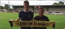  ??  ?? Ryan Delaney with his new boss at Burton Albion, Nigel Clough.