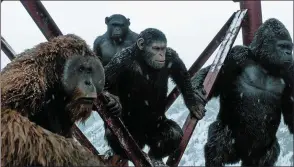  ??  ?? War For The Planet Of The Apes, Film 4, Wednesday.