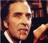  ??  ?? Blood Count: Christophe­r Lee’s Dracula, king of Gothic baddies