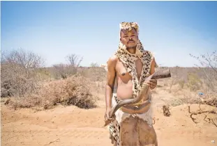  ??  ?? PROUD. Thulani Mahlangu quit a budding kwaito music career to focus on being a Ndebele traditiona­l folklore and praise singer.