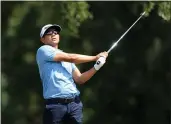  ?? SAM GREENWOOD — GETTY IMAGES ?? Chico’s Kurt Kitayama plays his shot from the seventh tee during the first round of the Sanderson Farms Championsh­ip at Country Club of Jackson on Thursday in Jackson, Mississipp­i.