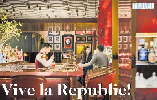  ?? ?? TRAVEL
Cocktails at the Republic bar, which pays homage to the 1960s. Photo / Ritzcarlto­n