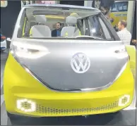  ??  ?? Volkswagen ID Buzz概念車內裝及­外表都創意十足。 （記者謝雨珊／攝影）