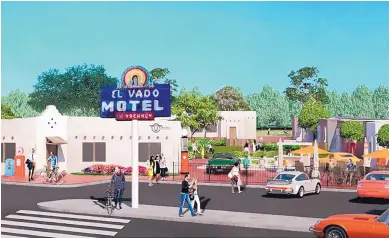  ?? COURTESY OF CITY OF ALBUQUERQU­E ?? This rendering shows the renovation of the old El Vado Motel property, which will soon be home to a Ponderosa Brewing Co. taproom. The El Vado Taproom is to open in early November.