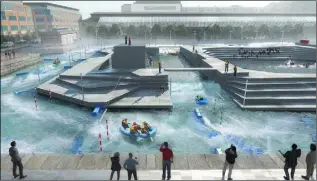 ??  ?? An artist’s impression of what the €23m white water course in Dublin will look like.
