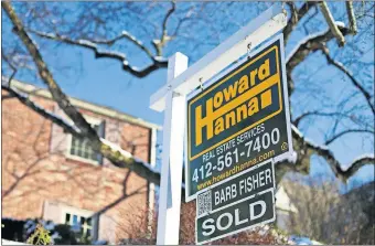  ?? [AP PHOTO] ?? A sold sign outside a home in Mount Lebanon, Pa.